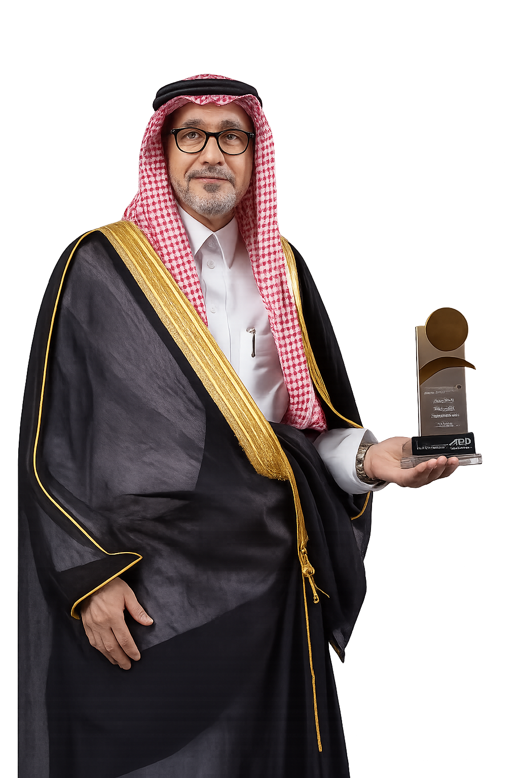 Man holding award